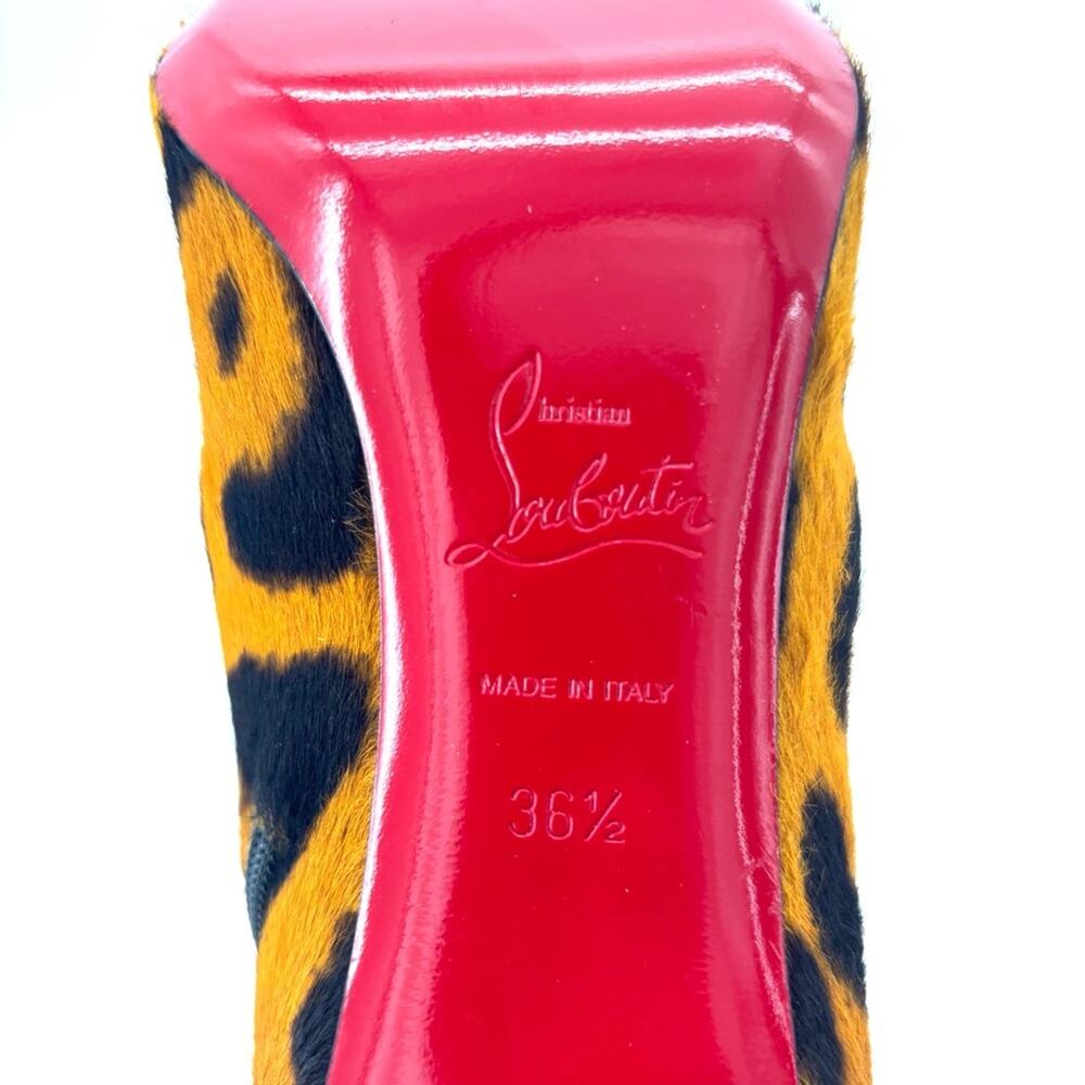 NEW Christian Louboutin So Kate 85 Spicy Leopard Pony Hair Booty 36.5 - Picture 8 of 8